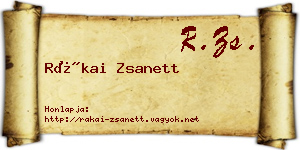 Rákai Zsanett névjegykártya