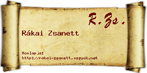 Rákai Zsanett névjegykártya